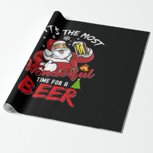 Papel De Regalo Navidades divertidos Santa Claus Beer Beer Wonderf