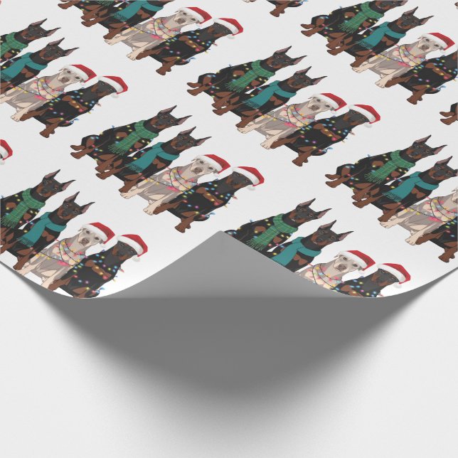 Papel De Regalo Navidades Doberman Lover Dog Mom Holiday (Esquina)