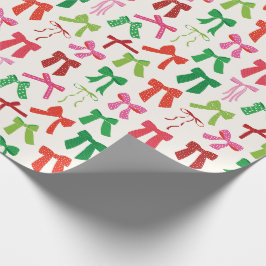 Papel De Regalo Navidades doblan rosado verde rojo sobre crema
