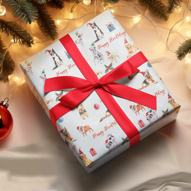 Papel De Regalo Navidades Dog Lover Felices Howlidays (Subido por el creador)