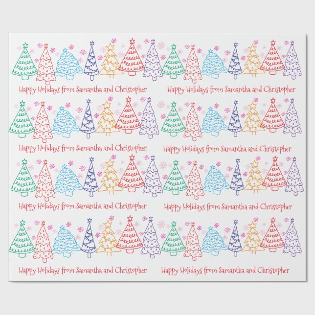 Papel De Regalo Navidades Doodle Festividad Mínima Moderna de Dive (Superficie plana)