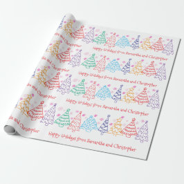 Papel De Regalo Navidades Doodle Festividad Mínima Moderna de Dive