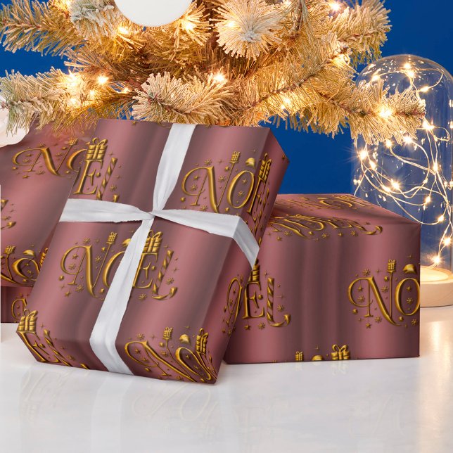 Papel De Regalo Navidades Dorados Noel y Dorado Rosa/Rosa (Subido por el creador)