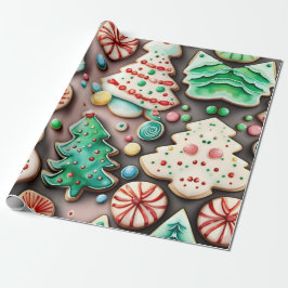 Papel De Regalo Navidades dulces y galletas de azúcar de Año Nuevo