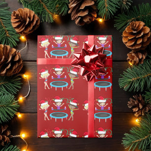 Papel De Regalo Navidades educados Chicas de gimnasia Red Gymnast