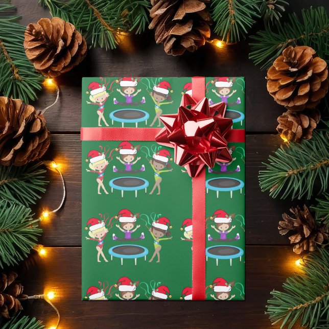 Papel De Regalo Navidades educados Chicas de gimnasia verde (Subido por el creador)