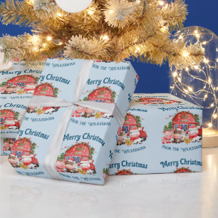 Papel De Regalo Navidades educados cultivan animales en azul claro