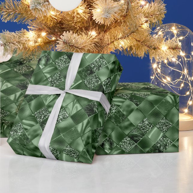 Papel De Regalo navidades elegantes de diseño verde (Vacaciones)
