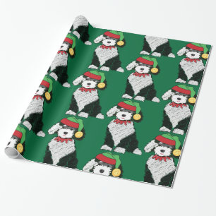 Papel De Regalo Navidades Elf Sheepadoodle Green