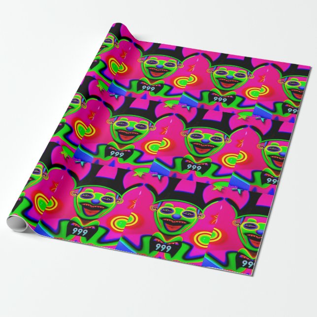 Papel De Regalo Navidades Elves neon WrapPaper (Desenrollado)