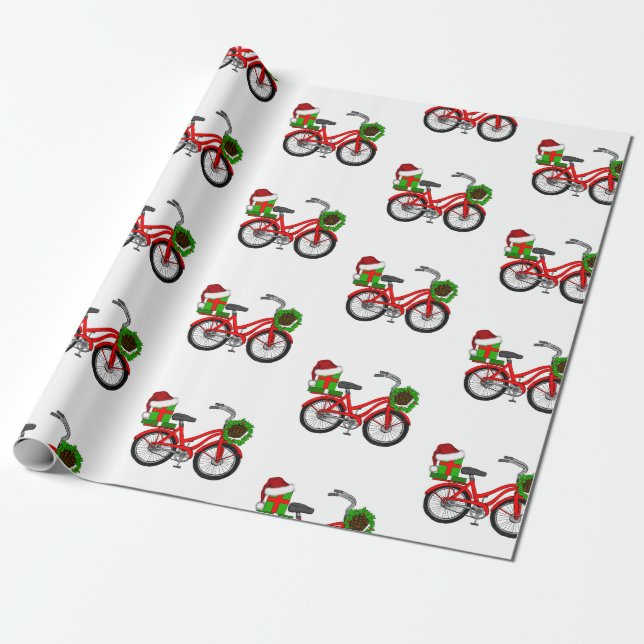 Papel De Regalo Navidades en bicicleta (Desenrollado)
