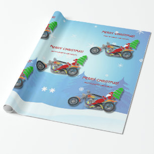 Papel De Regalo Navidades en bicicleta de helicóptero en bicicleta