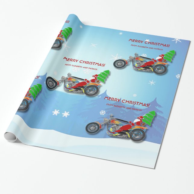 Papel De Regalo Navidades en bicicleta de helicóptero en bicicleta (Desenrollado)