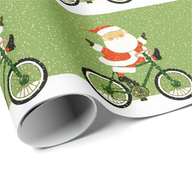 Papel De Regalo Navidades en bicicleta Regalo de vacaciones en bic (Esquina del rollo)