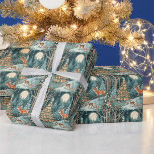 Papel De Regalo Navidades en el Ilustracion Natural Forestal