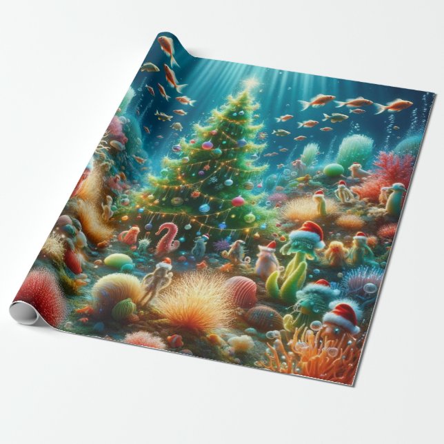 Papel De Regalo Navidades en el mar (Desenrollado)