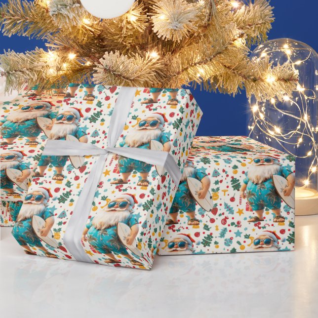 Papel De Regalo Navidades en julio con SANTA CLAUS (Vacaciones)