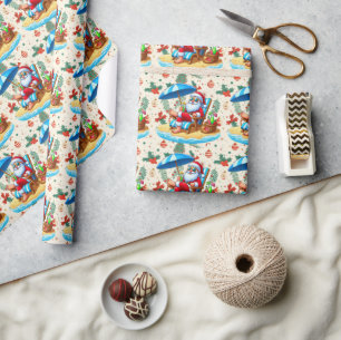 Papel De Regalo Navidades en julio con SANTA CLAUS