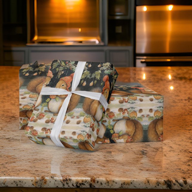 Papel De Regalo Navidades en la Plaza Comparten Nuts Holly (Subido por el creador)