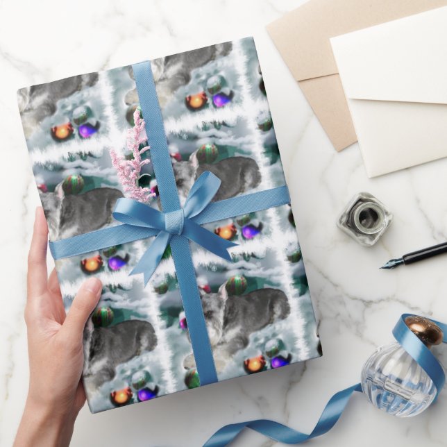 Papel De Regalo Navidades en miniatura de Schnauzer (Regalar)