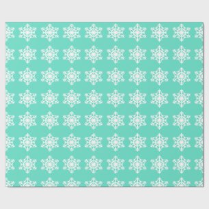 Papel De Regalo Navidades en Tiffanys Aqua Blue Snowflakes