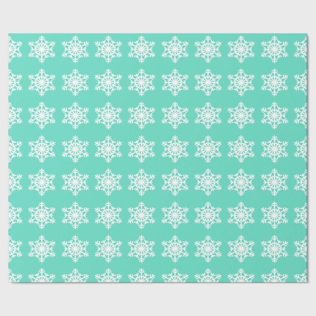 Papel De Regalo Navidades en Tiffanys Aqua Blue Snowflakes (Costura)