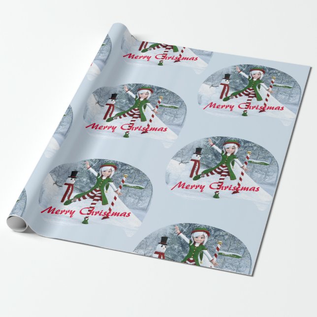 Papel De Regalo Navidades en un bosque de invierno (Desenrollado)