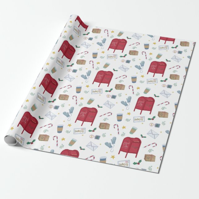 Papel De Regalo Navidades envían cartas a Santa Mail (Desenrollado)