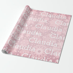 Papel De Regalo Navidades Envoltura De Regalo Copos De Nieve Nombr
