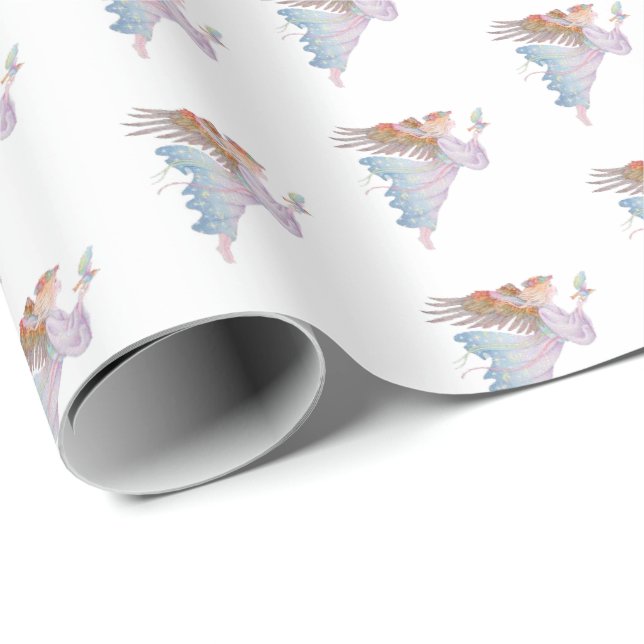 Papel De Regalo Navidades envolviendo papel-ángel (Esquina del rollo)