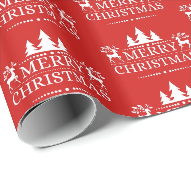 Papel De Regalo Navidades envolviendo papel-Feliz Navidad (Esquina del rollo)