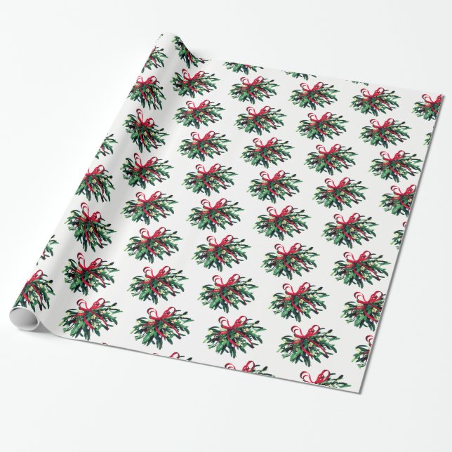 Papel De Regalo Navidades envolviendo papel-Mistletoe (Desenrollado)