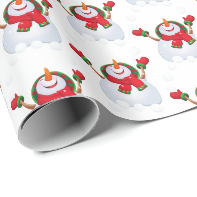 Papel De Regalo Navidades envolviendo papel-Snowman (Esquina del rollo)