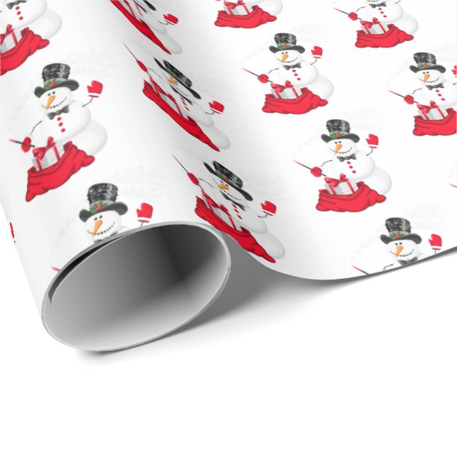 Papel De Regalo Navidades envolviendo papel-Snowman (Esquina del rollo)
