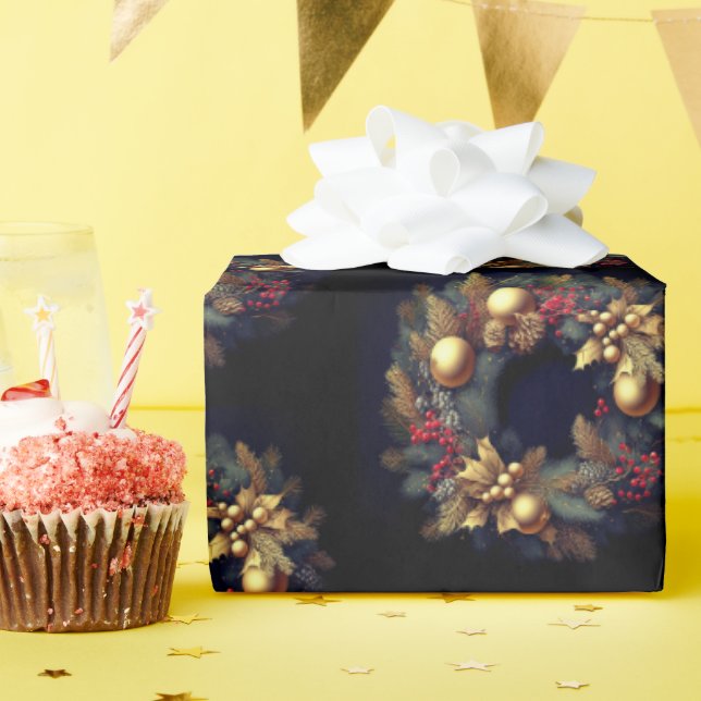 Papel De Regalo Navidades envueltos de regalo de guirnalda rústica (Fiesta de cumpleaños )