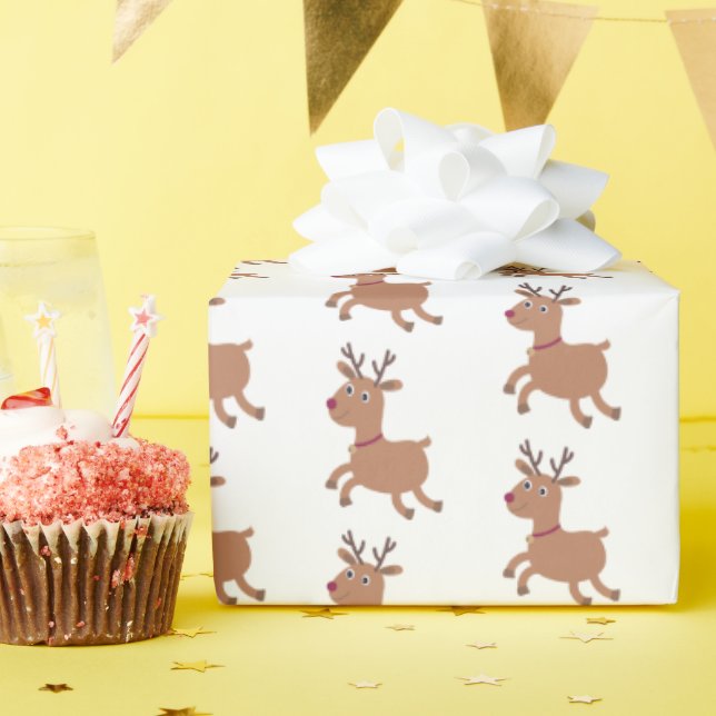 Papel De Regalo Navidades envueltos de regalo lindo reno (Fiesta de cumpleaños )