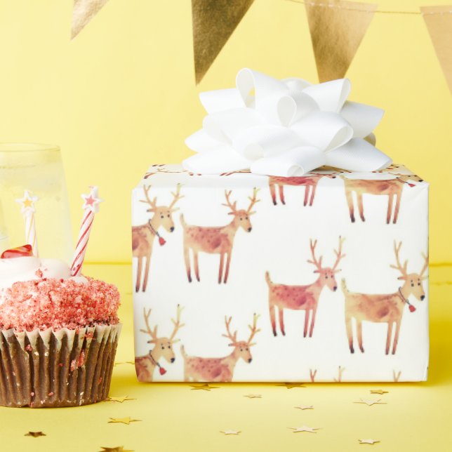Papel De Regalo Navidades envuelven renos rústicos (Fiesta de cumpleaños )