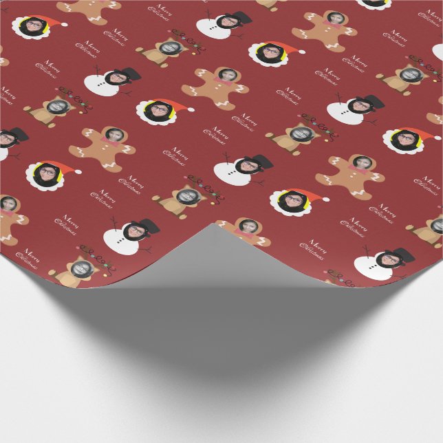 Papel De Regalo Navidades Equipo cuatro Personalizados de fotograf (Esquina)