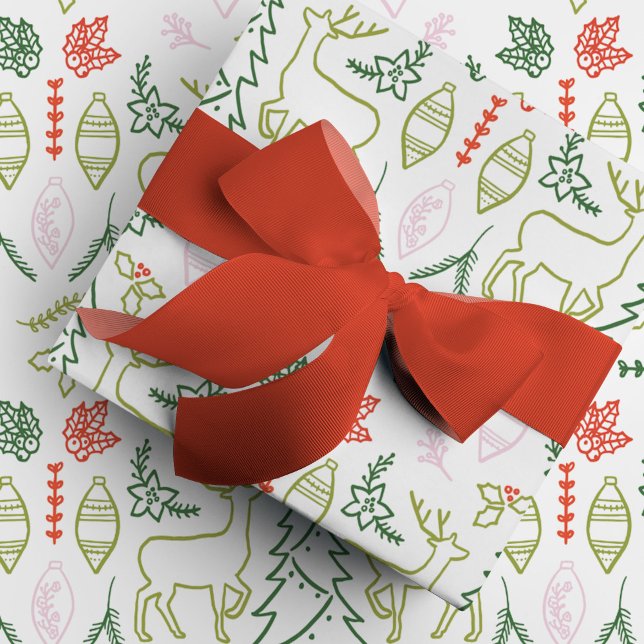 Papel De Regalo Navidades escandinavos (Scandinavian Christmas festive holiday gift wrapping paper.)