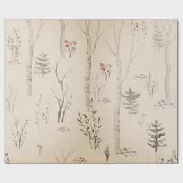 PAPEL DE REGALO NAVIDADES ESCÁNDINOS DE PATRÓN FORESTAL GIFT WRAP