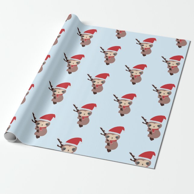 Papel De Regalo Navidades eslovacos curos en invierno Kawaii (Desenrollado)