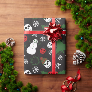 Papel De Regalo Navidades espeluznantes Gótico temerario feriado