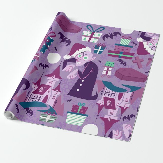 Papel De Regalo navidades espeluznantes nosferatu santa vampiro (Desenrollado)