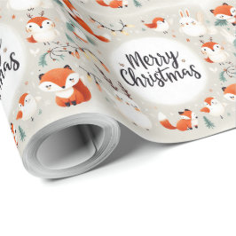 Papel De Regalo Navidades esponjosos, zorros y conejos