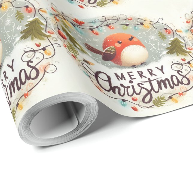 Papel De Regalo Navidades esponjosos, zorros y conejos (Esquina del rollo)