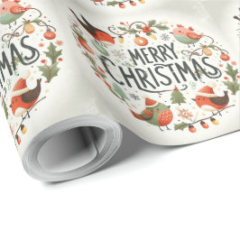 Papel De Regalo Navidades esponjosos, zorros y conejos