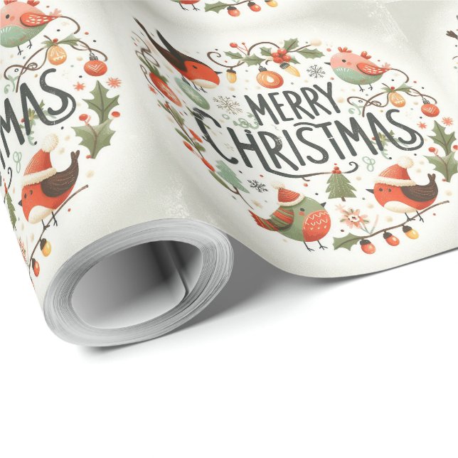 Papel De Regalo Navidades esponjosos, zorros y conejos (Esquina del rollo)