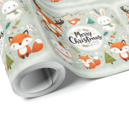 Papel De Regalo Navidades esponjosos, zorros y conejos