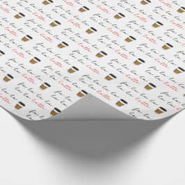 Papel De Regalo Navidades Fa la la Latte Ilustracion de café