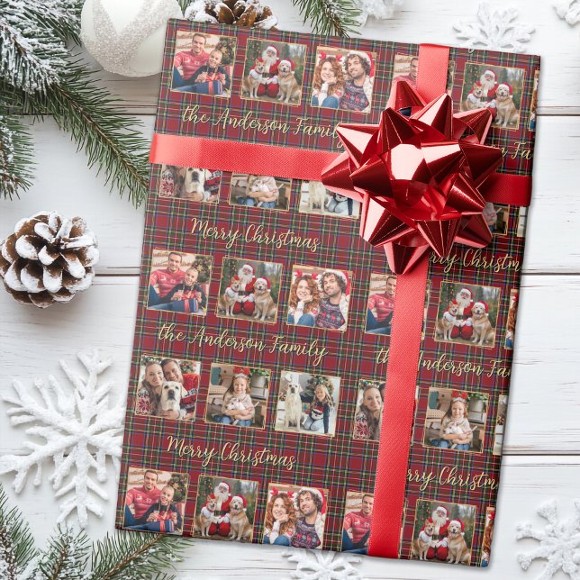 Papel De Regalo Navidades Familia Personalizado Oro 6 Collage de f (Subido por el creador)